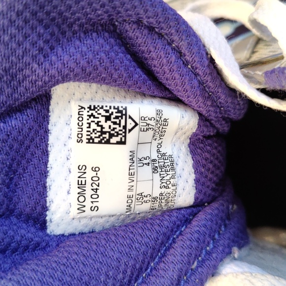 Saucony Cohesion 11 gray silver and purple size 6.5 running shoes - Picture 12 of 12